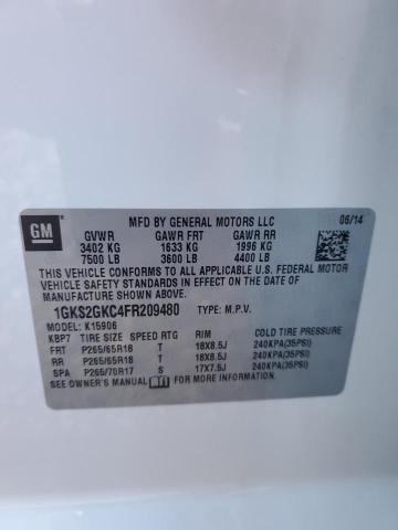 1GKS2GKC4FR209480 GMC Yukon Xl K1500 Sle