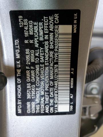 SHHFK7H46LU213978 Honda Civic Sport