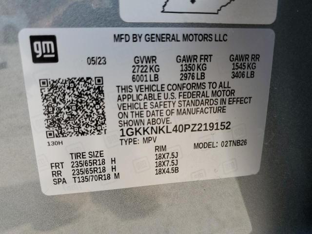 1GKKNKL40PZ219152 GMC ACADIA SLE