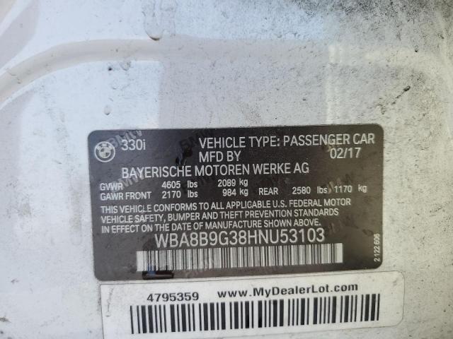 WBA8B9G38HNU53103 BMW 330 I