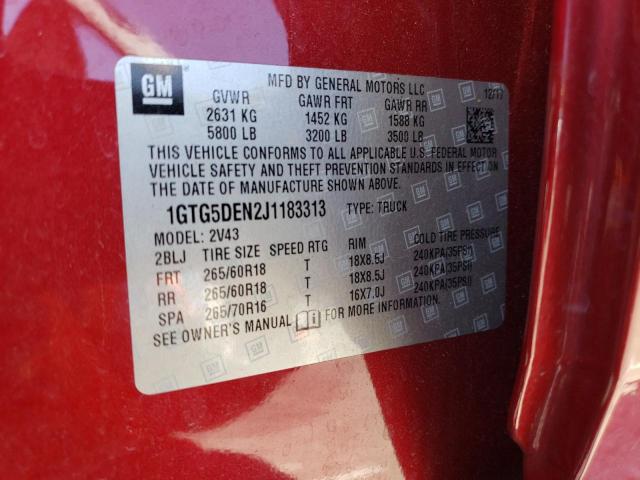 1GTG5DEN2J1183313 GMC CANYON SLT