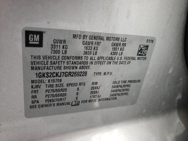 1GKS2CKJ7GR269228 GMC YUKON DENALI