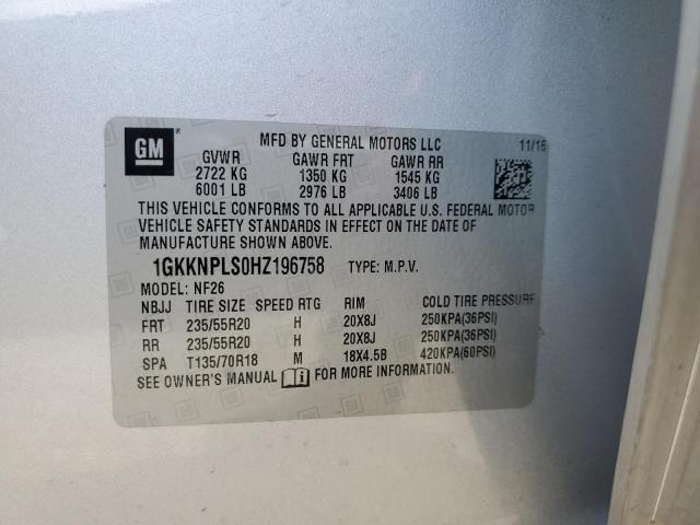 1GKKNPLS0HZ196758 GMC Acadia Denali
