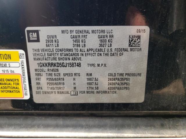 1GKKRRKD5GJ158748 GMC Acadia Slt-1