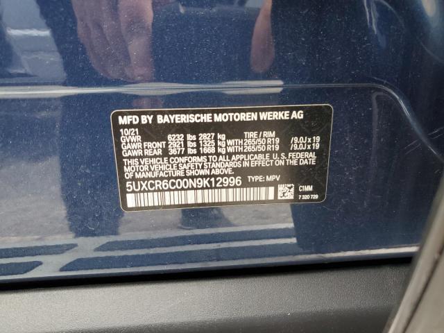 5UXCR6C00N9K12996 BMW X5 Xdrive40i