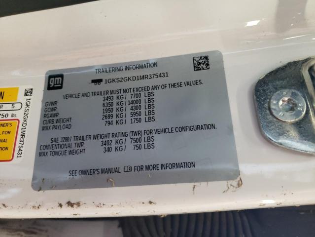 1GKS2GKD1MR375431 GMC Yukon Xl K1500 Slt