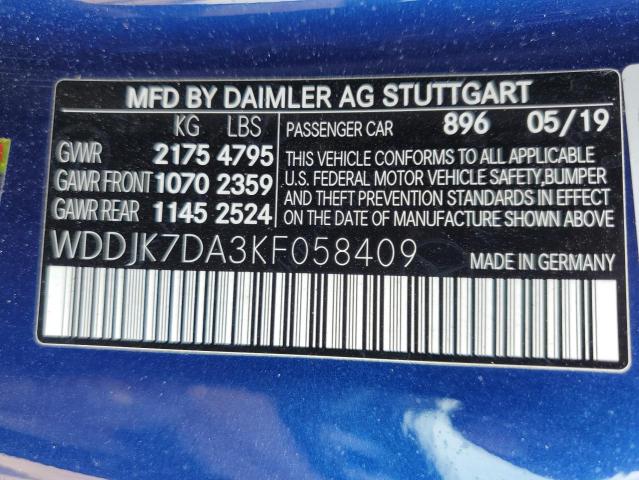 WDDJK7DA3KF058409 Mercedes-Benz SL 550