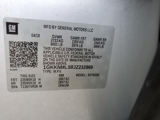 1GKKNMLS9JZ232869 GMC Acadia Slt-1