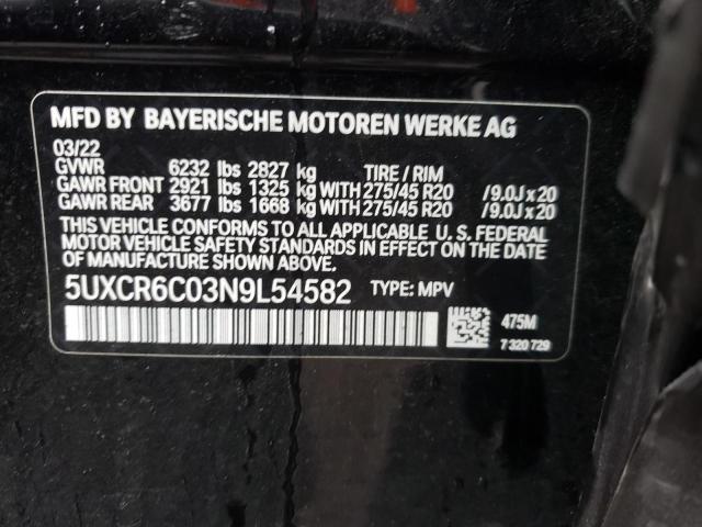 5UXCR6C03N9L54582 BMW X5 Xdrive40i