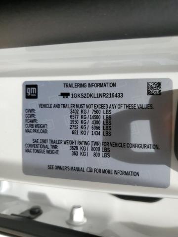 1GKS2DKL1NR216433 GMC YUKON DENALI