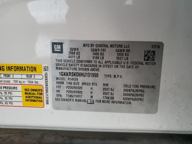 1GKKRSKD8HJ131990 GMC Acadia Limited Slt-2