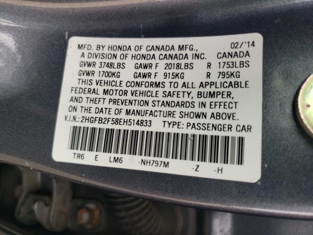 2HGFB2F58EH514833 Honda Civic Lx