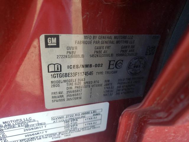 1GTG6BE33F1174546 GMC CANYON SLE