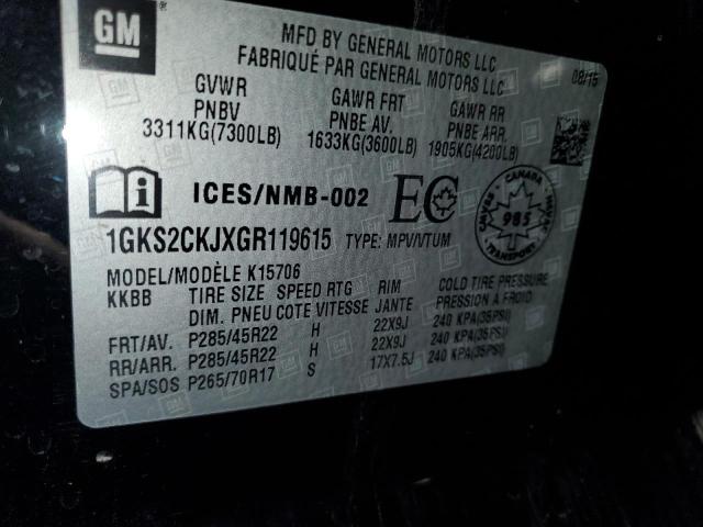 1GKS2CKJXGR119615 GMC YUKON DENALI