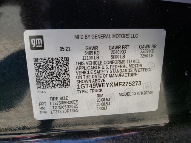 1GT49WEYXMF275273 GMC Sierra K3500 Denali