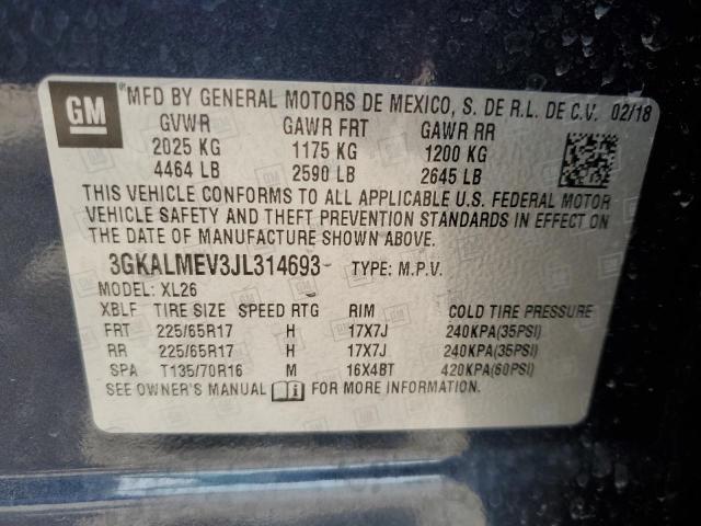3GKALMEV3JL314693 GMC Terrain Sle