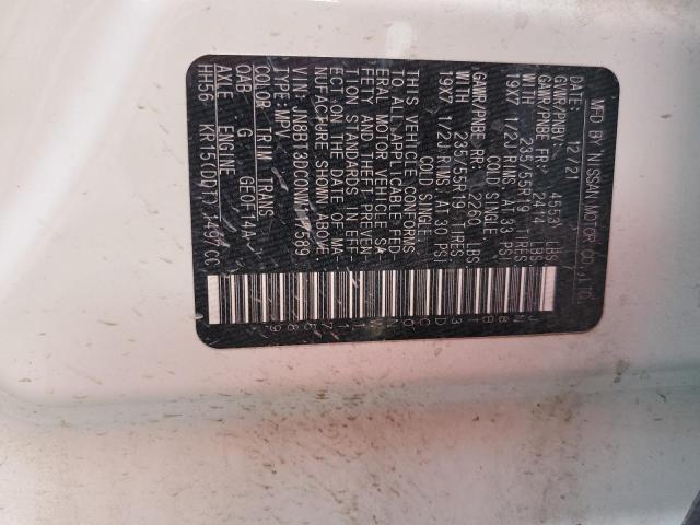 JN8BT3DC0NW117589 Nissan Rogue Platinum