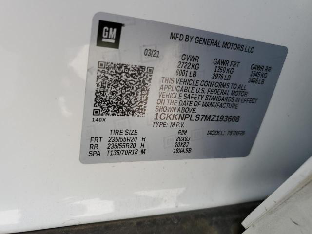 1GKKNPLS7MZ193608 GMC Acadia Denali
