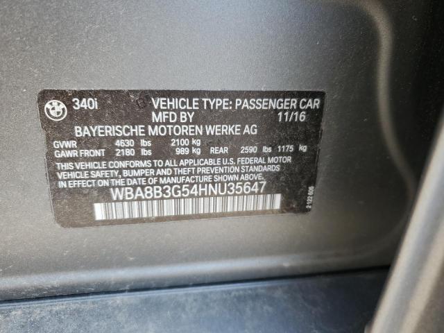 WBA8B3G54HNU35647 BMW 340 I
