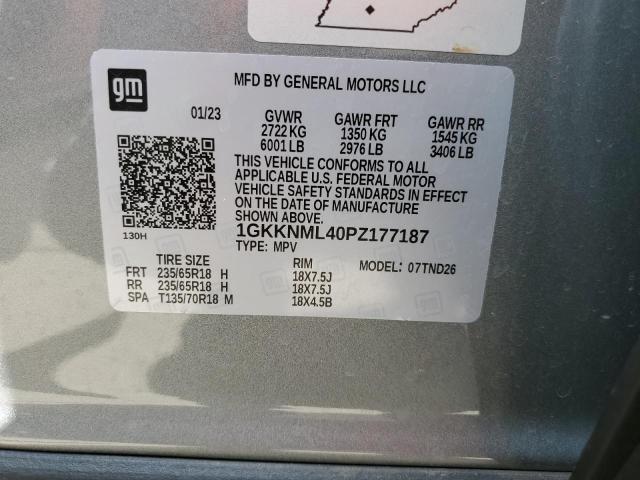 1GKKNML40PZ177187 GMC ACADIA SLT