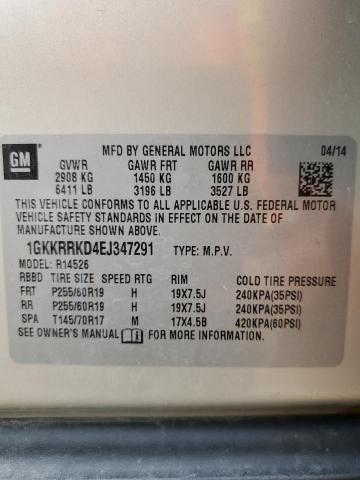1GKKRRKD4EJ347291 GMC Acadia Slt-1