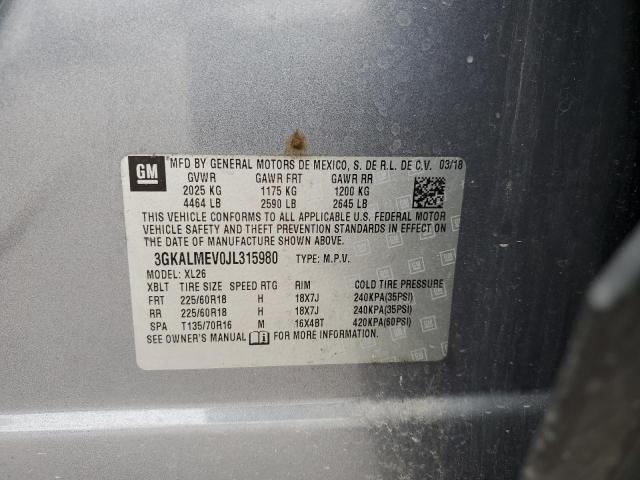 3GKALMEV0JL315980 GMC Terrain Sle