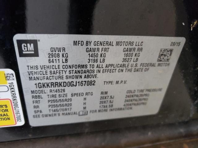 1GKKRRKD0GJ167082 GMC Acadia Slt-1