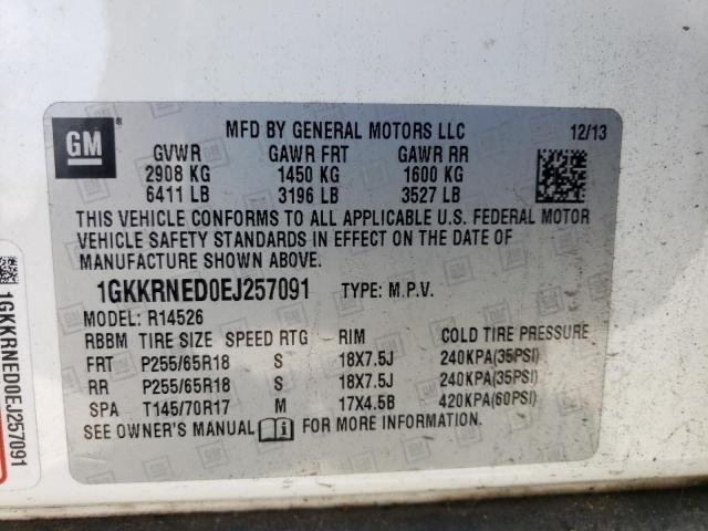 1GKKRNED0EJ257091 GMC ACADIA SLE