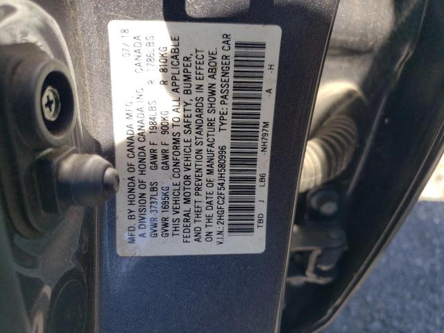 2HGFC2F54JH580996 Honda Civic Lx