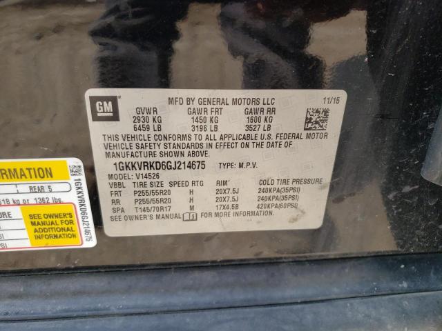 1GKKVRKD6GJ214675 GMC Acadia Slt-1