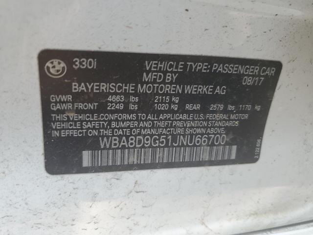 WBA8D9G51JNU66700 BMW 330 XI