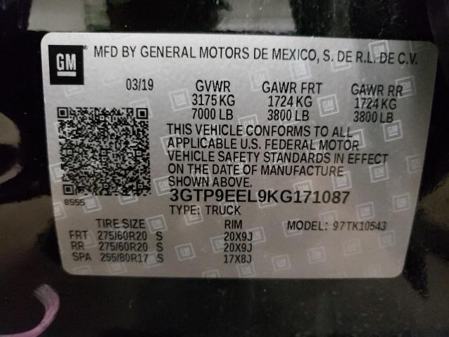 3GTP9EEL9KG171087 GMC Sierra K1500 At4