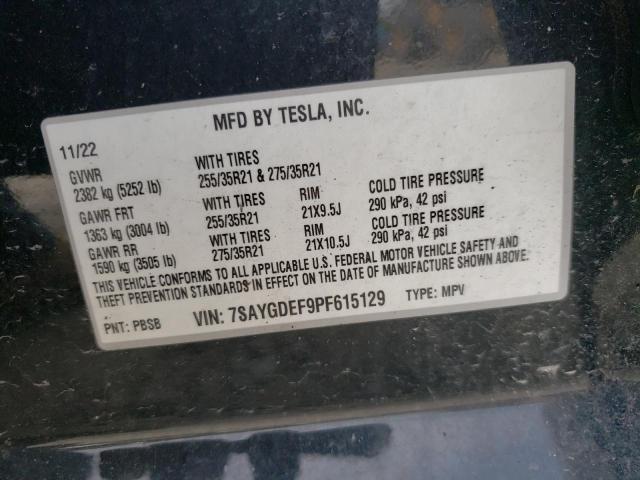 7SAYGDEF9PF615129 Tesla Model Y