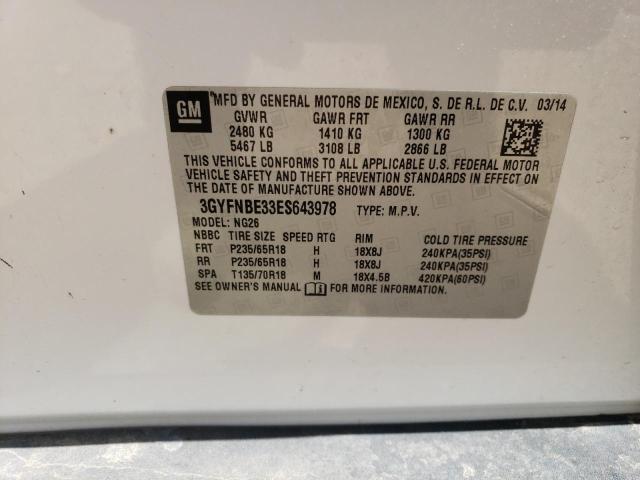 3GYFNBE33ES643978 Cadillac Srx Luxury Collection