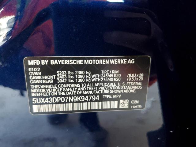 5UX43DP07N9K94794 BMW X3 Sdrive30i