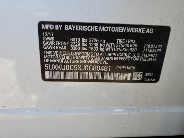 5UXKU0C5XJ0G80481 BMW X6 Sdrive35i
