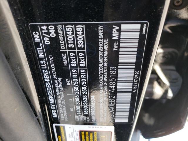 4JGDA0EB2FA485183 Mercedes-Benz Ml 250 Bluetec