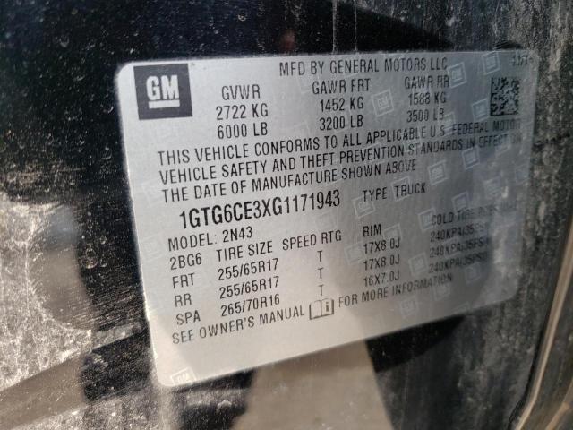 1GTG6CE3XG1171943 GMC CANYON SLE