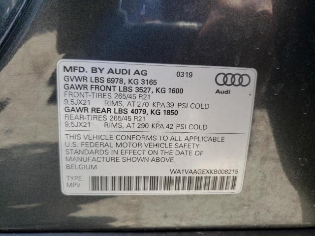 WA1VAAGEXKB008215 Audi E-tron Prestige