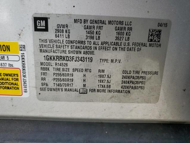 1GKKRRKD3FJ343119 GMC Acadia Slt-1