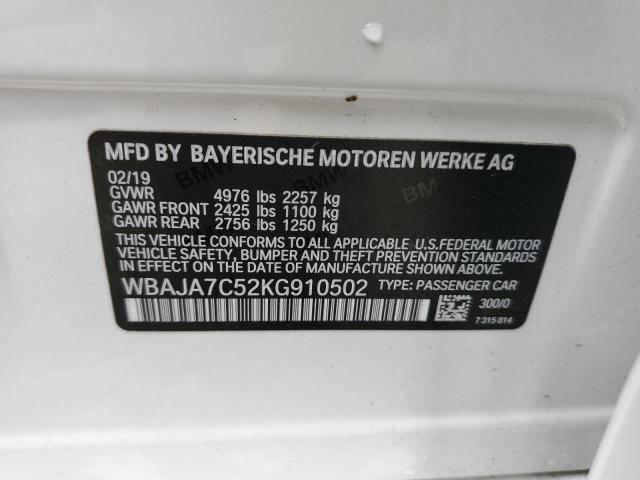 WBAJA7C52KG910502 BMW 530 XI
