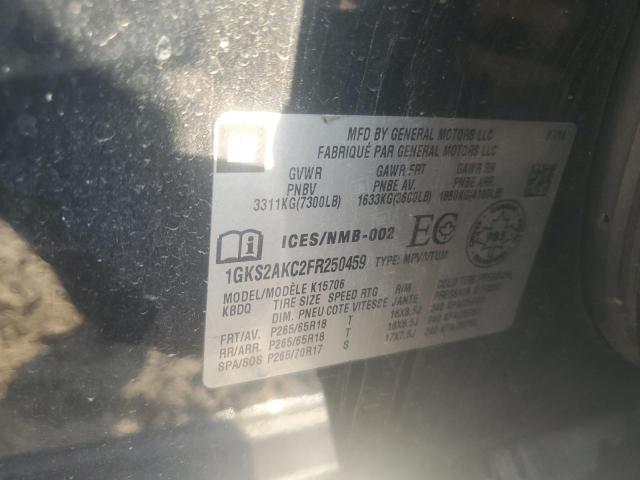 1GKS2AKC2FR250459 GMC YUKON SLE