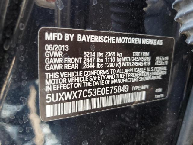 5UXWX7C53E0E75849 BMW X3 Xdrive35i