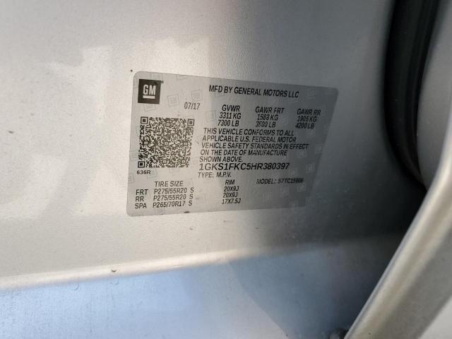 1GKS1FKC5HR380397 GMC Yukon Xl C1500 Sle