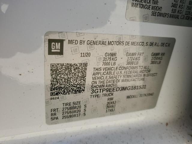 3GTP9EED3MG181531 GMC Sierra K1500 At4