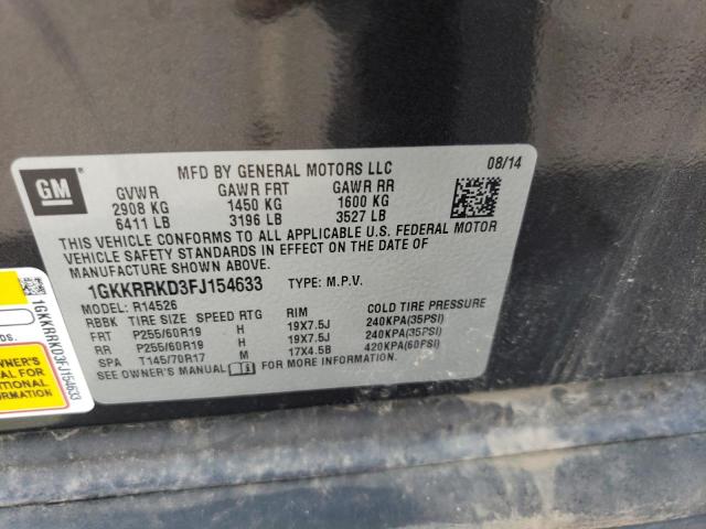 1GKKRRKD3FJ154633 GMC Acadia Slt-1