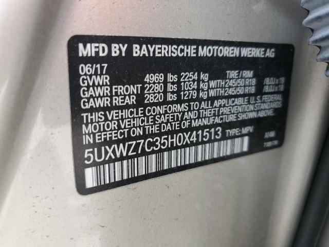 5UXWZ7C35H0X41513 BMW X3 Sdrive28i