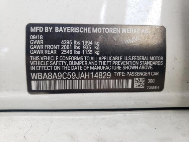 WBA8A9C59JAH14829 BMW 320 I