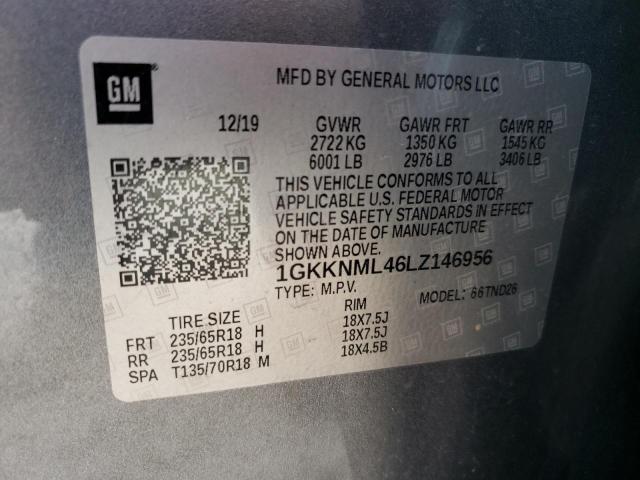 1GKKNML46LZ146956 GMC ACADIA SLT