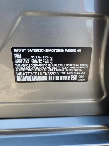 WBA7T2C01NCK85520 BMW 740 I